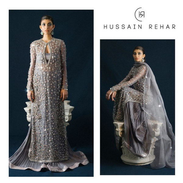Hussain Rehar Embroidered Organza SURMAI