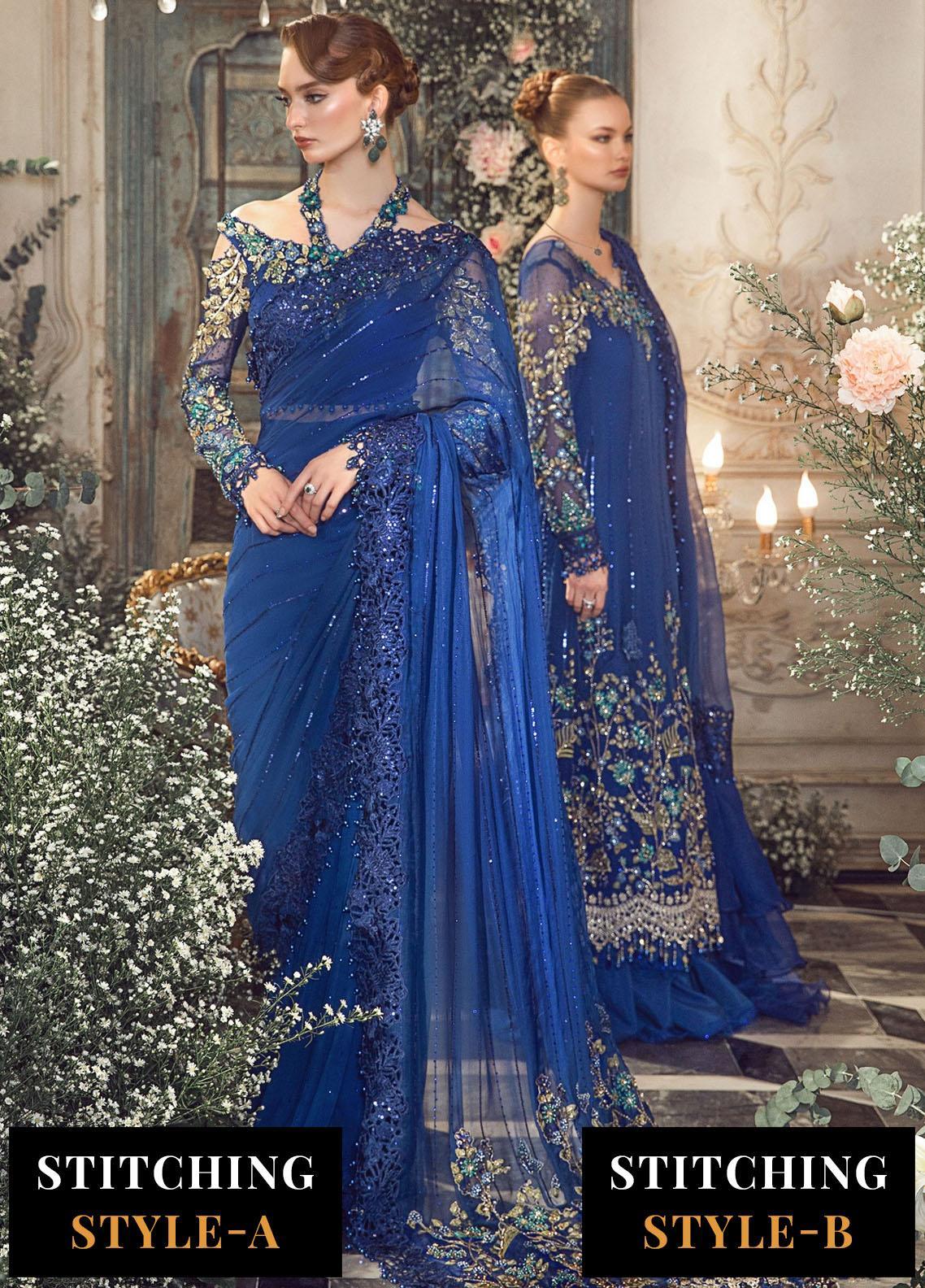 Mbroidered By Maria B Embroidered Chiffon Suits Unstitched 4 Piece MB23MW D4 - Luxury Collection