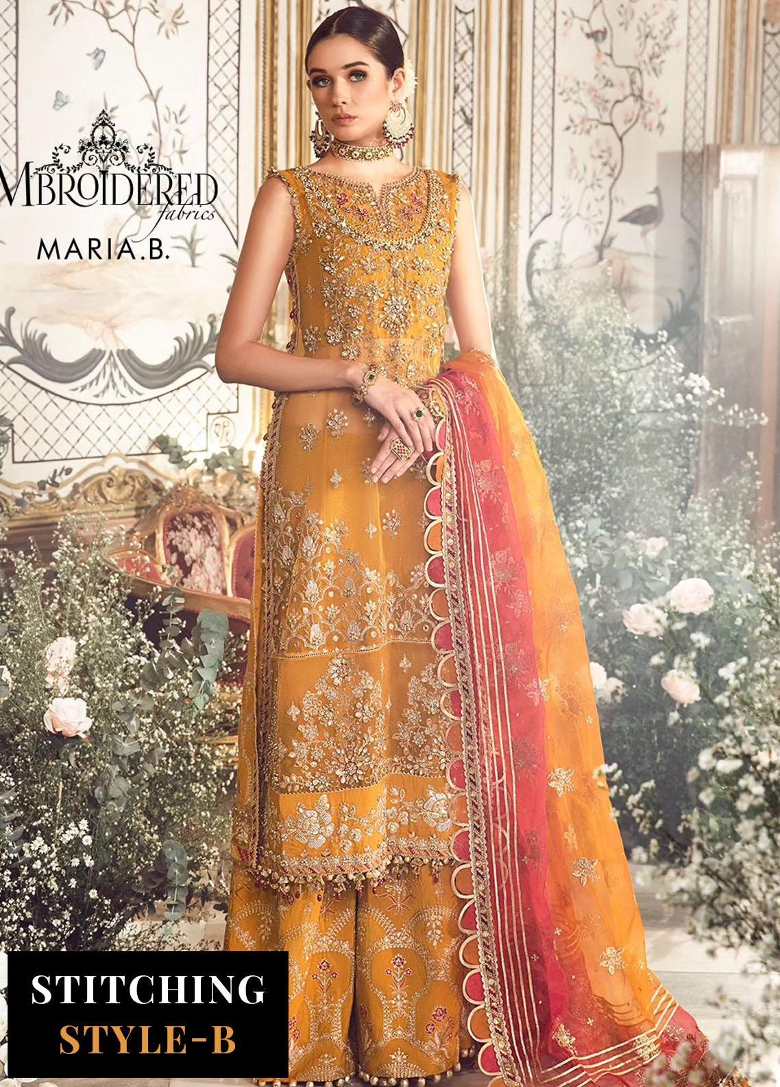Mbroidered By Maria B Embroidered Organza Suits Unstitched 4 Piece MB23MW D7 - Luxury Collection